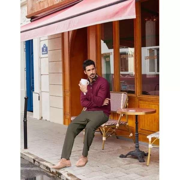 COOFANDY Men's Chino Pants Relaxed Fit Elastic Waist Basic Flat Front Drawstring Casual Pants