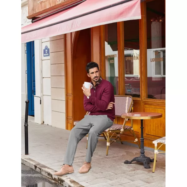 COOFANDY Men's Chino Pants Relaxed Fit Elastic Waist Basic Flat Front Drawstring Casual Pants