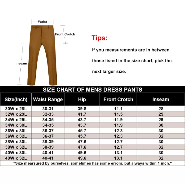 COOFANDY Men's Classic Fit Dress Pants Flat Front Straight Formal Pants Wrinkle Free Expandable Waist Suit Pants