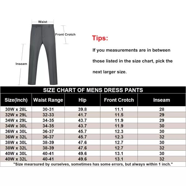 COOFANDY Men's Classic Fit Dress Pants Flat Front Straight Formal Pants Wrinkle Free Expandable Waist Suit Pants
