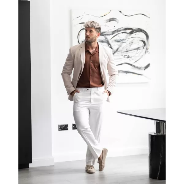 COOFANDY Men's Classic Fit Dress Pants Flat Front Straight Formal Pants Wrinkle Free Expandable Waist Suit Pants