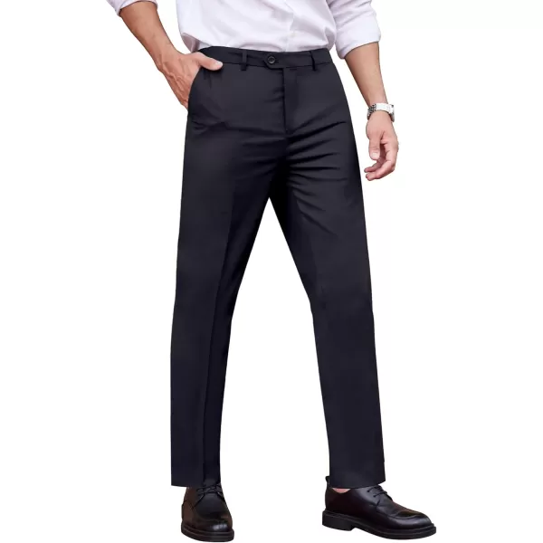 COOFANDY Men's Classic Fit Dress Pants Flat Front Straight Formal Pants Wrinkle Free Expandable Waist Suit Pants