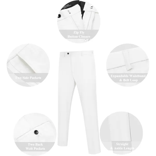 COOFANDY Men's Classic Fit Dress Pants Flat Front Straight Formal Pants Wrinkle Free Expandable Waist Suit Pants