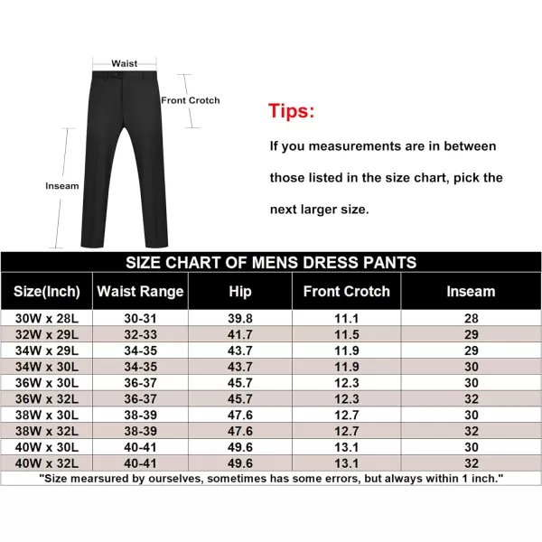 COOFANDY Men's Classic Fit Dress Pants Flat Front Straight Formal Pants Wrinkle Free Expandable Waist Suit Pants
