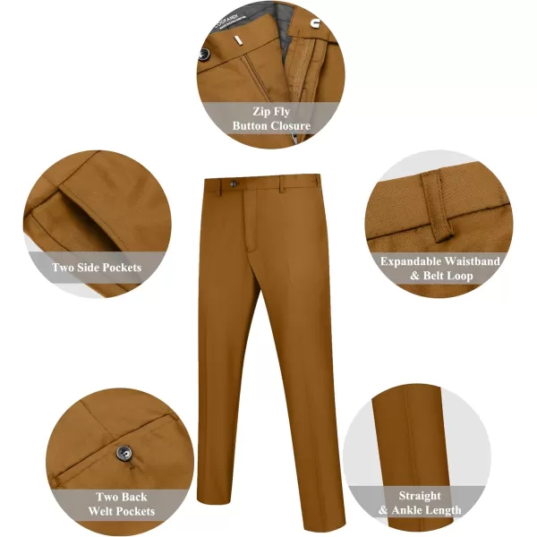 COOFANDY Men's Classic Fit Dress Pants Flat Front Straight Formal Pants Wrinkle Free Expandable Waist Suit Pants