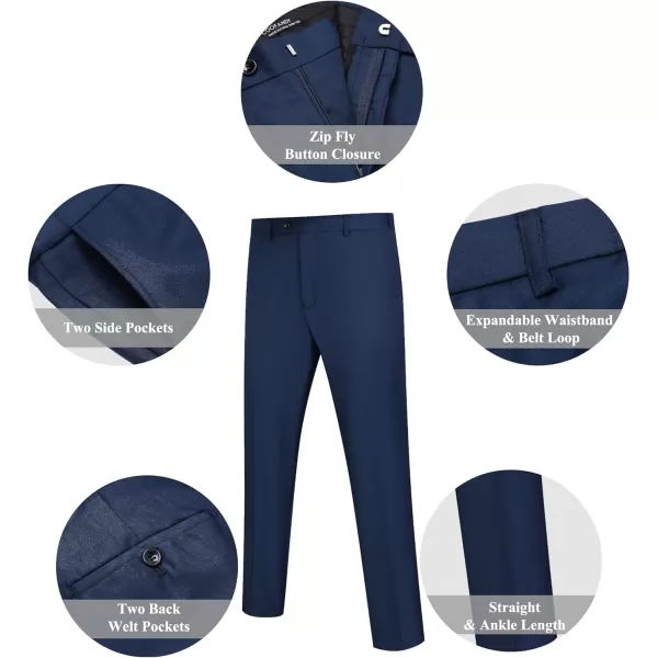 COOFANDY Men's Classic Fit Dress Pants Flat Front Straight Formal Pants Wrinkle Free Expandable Waist Suit Pants