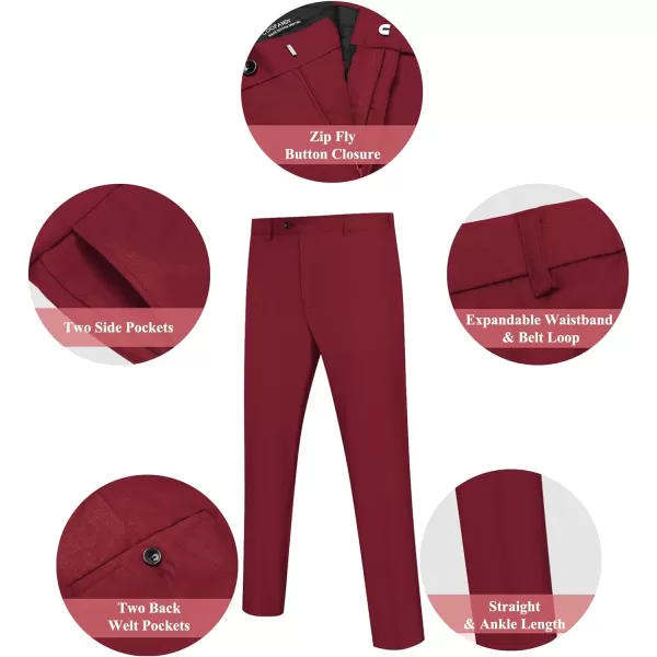 COOFANDY Men's Classic Fit Dress Pants Flat Front Straight Formal Pants Wrinkle Free Expandable Waist Suit Pants