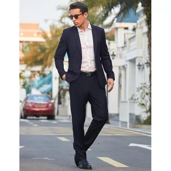 COOFANDY Men's Classic Fit Flat Front Dress Pants No Iron Premium Casual Pants Expandable Waist Suit Pants