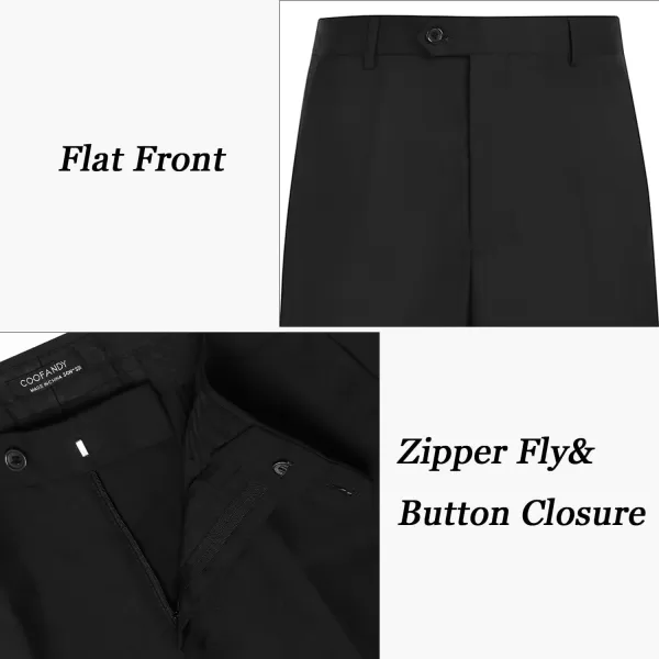 COOFANDY Men's Classic Fit Flat Front Dress Pants No Iron Premium Casual Pants Expandable Waist Suit Pants