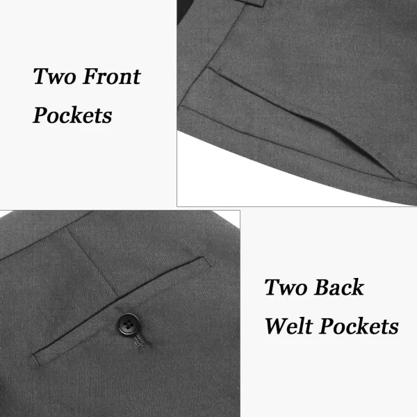 COOFANDY Men's Classic Fit Flat Front Dress Pants No Iron Premium Casual Pants Expandable Waist Suit Pants