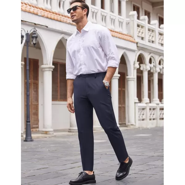 COOFANDY Men's Classic Fit Flat Front Dress Pants No Iron Premium Casual Pants Expandable Waist Suit Pants