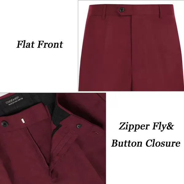 COOFANDY Men's Classic Fit Flat Front Dress Pants No Iron Premium Casual Pants Expandable Waist Suit Pants