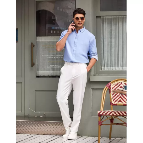 COOFANDY Men's Classic Fit Flat Front Dress Pants No Iron Premium Casual Pants Expandable Waist Suit Pants