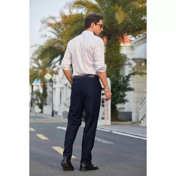 COOFANDY Men's Classic Fit Flat Front Dress Pants No Iron Premium Casual Pants Expandable Waist Suit Pants