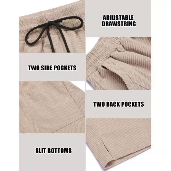 COOFANDY Men's Corduroy Pants Elastic Waist Drawstring Harem Pants Fashion Loose Casual Long Trousers with 4 Pockets