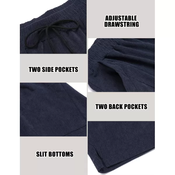COOFANDY Men's Corduroy Pants Elastic Waist Drawstring Harem Pants Fashion Loose Casual Long Trousers with 4 Pockets