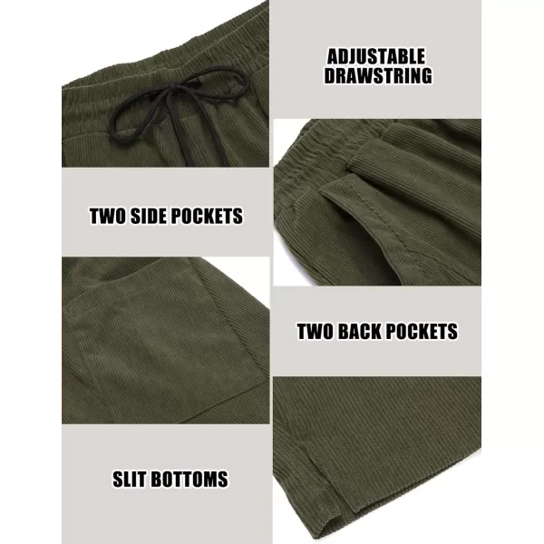 COOFANDY Men's Corduroy Pants Elastic Waist Drawstring Harem Pants Fashion Loose Casual Long Trousers with 4 Pockets