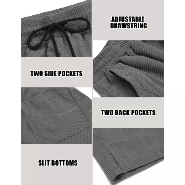 COOFANDY Men's Corduroy Pants Elastic Waist Drawstring Harem Pants Fashion Loose Casual Long Trousers with 4 Pockets