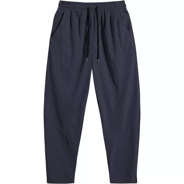 COOFANDY Men's Corduroy Pants Elastic Waist Drawstring Harem Pants Fashion Loose Casual Long Trousers with 4 Pockets