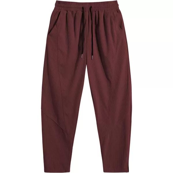 COOFANDY Men's Corduroy Pants Elastic Waist Drawstring Harem Pants Fashion Loose Casual Long Trousers with 4 Pockets