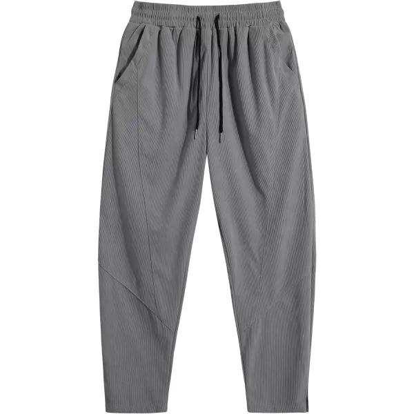 COOFANDY Men's Corduroy Pants Elastic Waist Drawstring Harem Pants Fashion Loose Casual Long Trousers with 4 Pockets