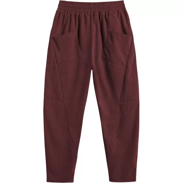COOFANDY Men's Corduroy Pants Elastic Waist Drawstring Harem Pants Fashion Loose Casual Long Trousers with 4 Pockets