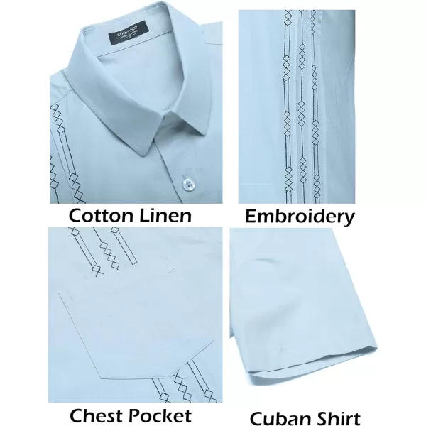 COOFANDY Mens Cotton Linen Cuban Guayabera Shirt Casual Short Sleeve Button Down Shirts Summer Beach Tops