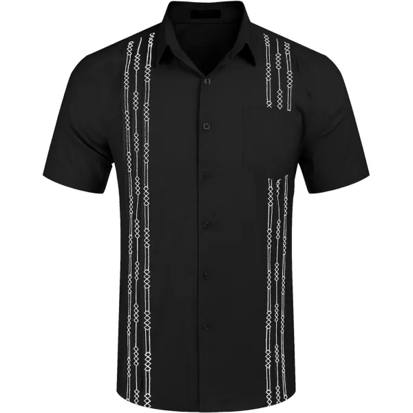 COOFANDY Mens Cotton Linen Cuban Guayabera Shirt Casual Short Sleeve Button Down Shirts Summer Beach Tops