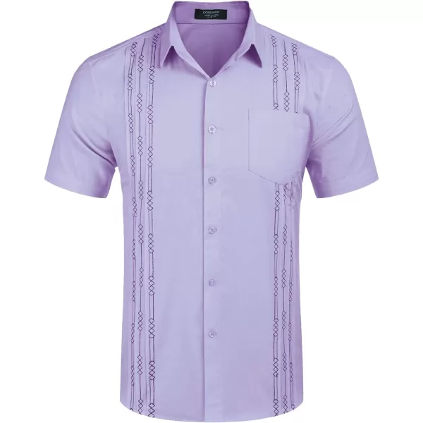 COOFANDY Mens Cotton Linen Cuban Guayabera Shirt Casual Short Sleeve Button Down Shirts Summer Beach Tops