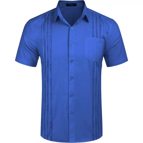 COOFANDY Mens Cotton Linen Cuban Guayabera Shirt Casual Short Sleeve Button Down Shirts Summer Beach Tops