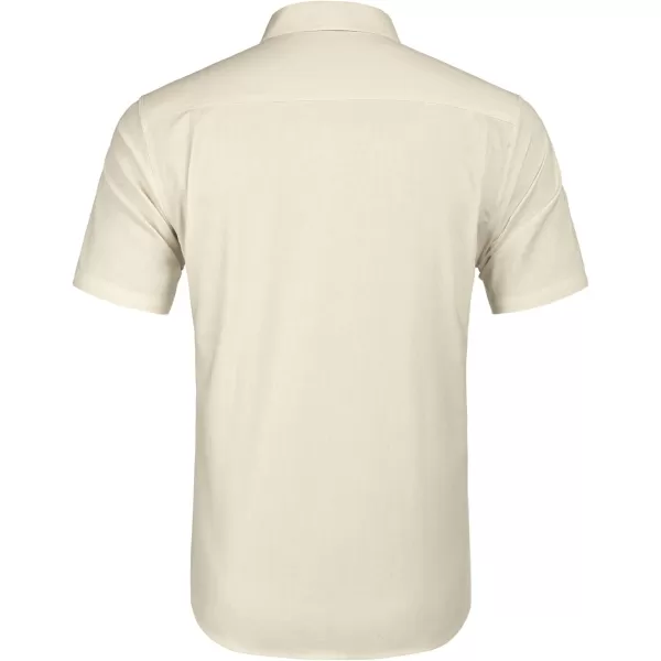 COOFANDY Mens Cotton Linen Cuban Guayabera Shirt Casual Short Sleeve Button Down Shirts Summer Beach Tops