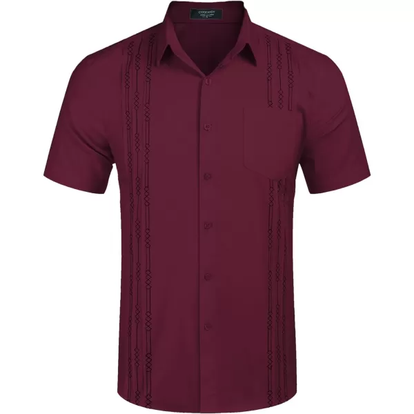 COOFANDY Mens Cotton Linen Cuban Guayabera Shirt Casual Short Sleeve Button Down Shirts Summer Beach Tops