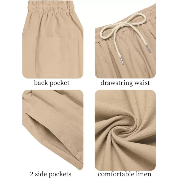 COOFANDY Men's Cotton Linen Harem Pants Drawstring Casual Cropped Trousers Lightweight Loose Beach Yoga Pants with Pockets