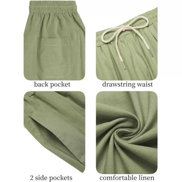 COOFANDY Men's Cotton Linen Harem Pants Drawstring Casual Cropped Trousers Lightweight Loose Beach Yoga Pants with Pockets