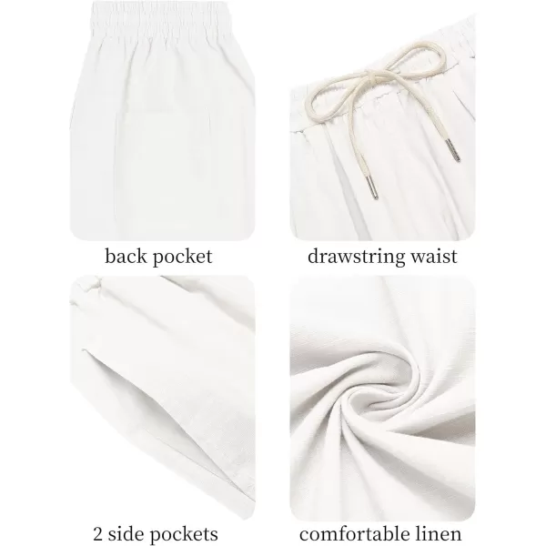 COOFANDY Men's Cotton Linen Harem Pants Drawstring Casual Cropped Trousers Lightweight Loose Beach Yoga Pants with Pockets
