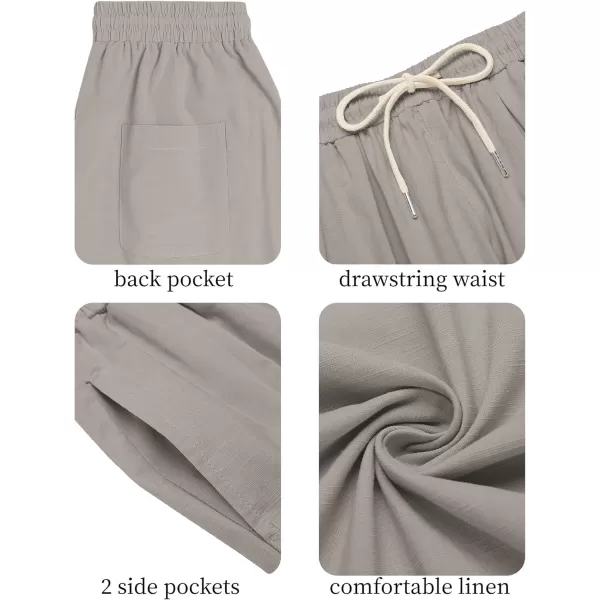 COOFANDY Men's Cotton Linen Harem Pants Drawstring Casual Cropped Trousers Lightweight Loose Beach Yoga Pants with Pockets
