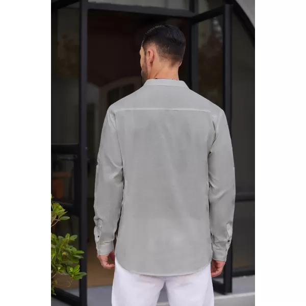 COOFANDY Men's Cotton Linen Henley Shirt Casual Beach Hippie Shirts Long Sleeve T-Shirts