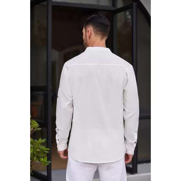 COOFANDY Men's Cotton Linen Henley Shirt Casual Beach Hippie Shirts Long Sleeve T-Shirts