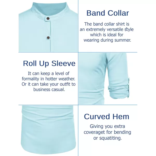 COOFANDY Men's Cotton Linen Henley Shirt Casual Beach Hippie Shirts Long Sleeve T-Shirts