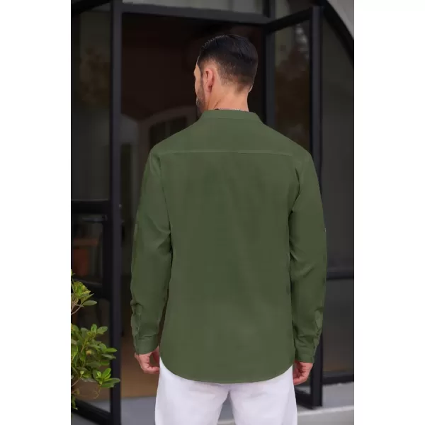 COOFANDY Men's Cotton Linen Henley Shirt Casual Beach Hippie Shirts Long Sleeve T-Shirts