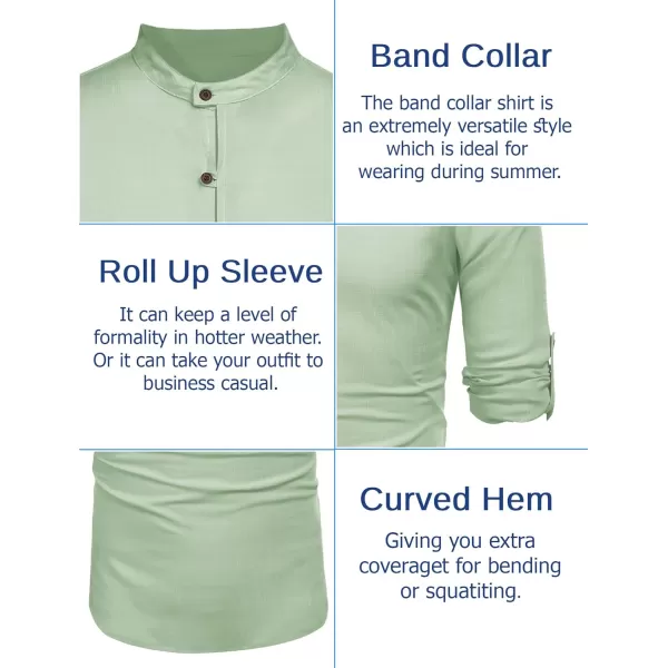 COOFANDY Men's Cotton Linen Henley Shirt Casual Beach Hippie Shirts Long Sleeve T-Shirts