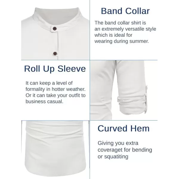 COOFANDY Men's Cotton Linen Henley Shirt Casual Beach Hippie Shirts Long Sleeve T-Shirts