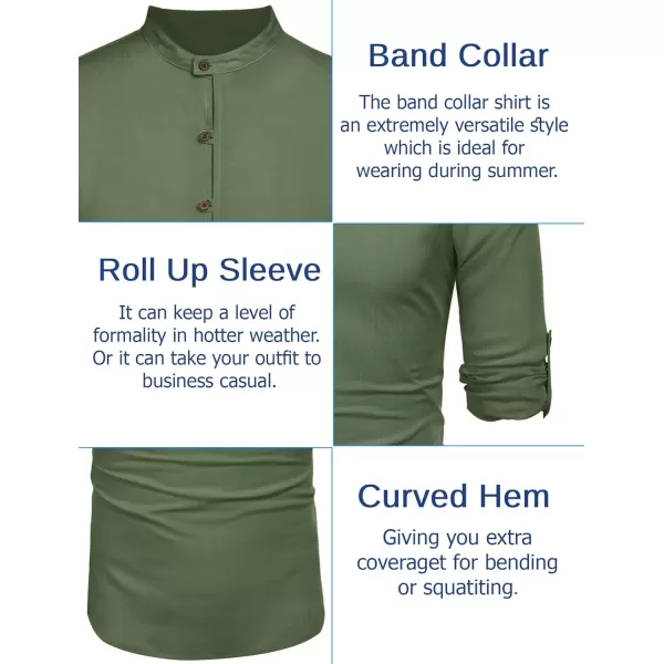 COOFANDY Men's Cotton Linen Henley Shirt Casual Beach Hippie Shirts Long Sleeve T-Shirts