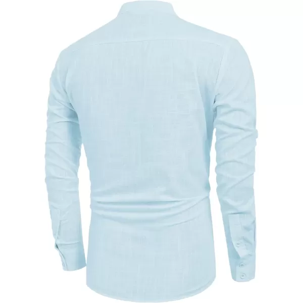 COOFANDY Men's Cotton Linen Henley Shirt Long Sleeve Hippie Casual Beach T Shirts