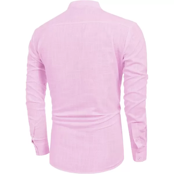 COOFANDY Men's Cotton Linen Henley Shirt Long Sleeve Hippie Casual Beach T Shirts
