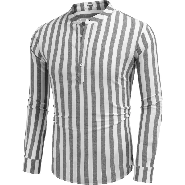 COOFANDY Men's Cotton Linen Henley Shirt Long Sleeve Hippie Casual Beach T Shirts