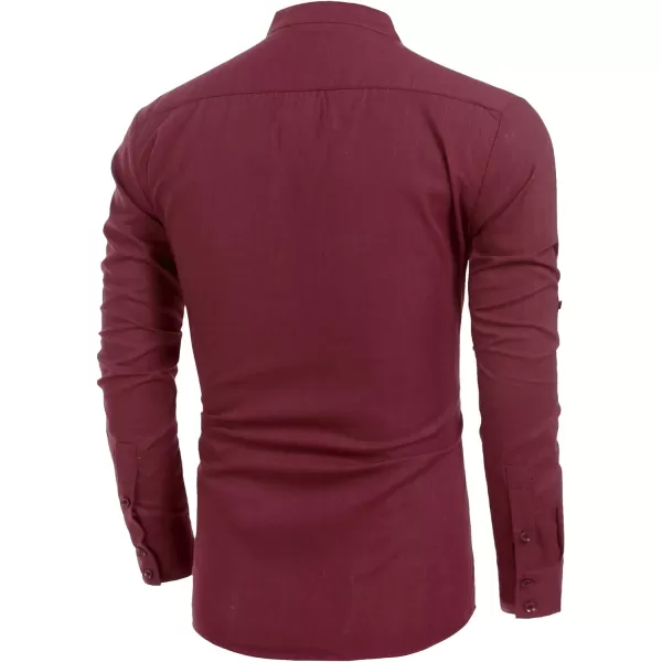 COOFANDY Men's Cotton Linen Henley Shirt Long Sleeve Hippie Casual Beach T Shirts