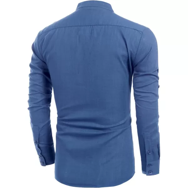COOFANDY Men's Cotton Linen Henley Shirt Long Sleeve Hippie Casual Beach T Shirts