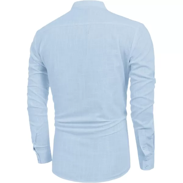 COOFANDY Men's Cotton Linen Henley Shirt Long Sleeve Hippie Casual Beach T Shirts