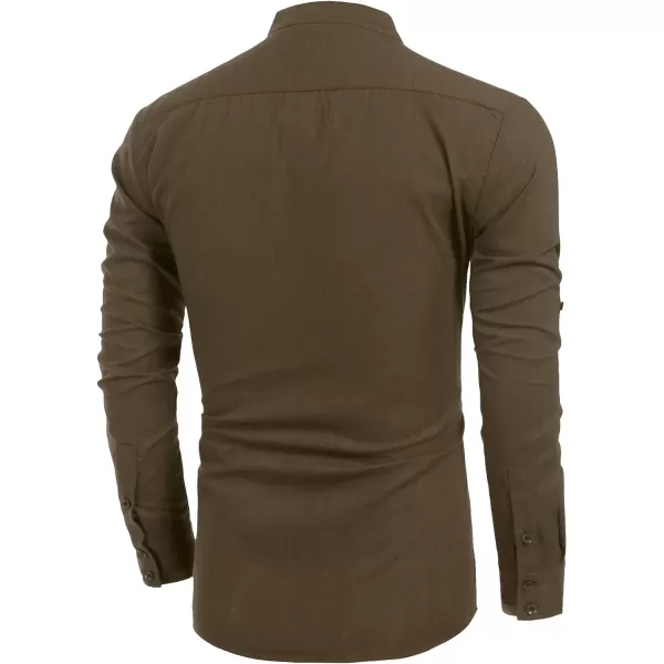 COOFANDY Men's Cotton Linen Henley Shirt Long Sleeve Hippie Casual Beach T Shirts